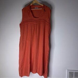 Lin Blanc Linen Sleeveless Dress Orange Size 50 Us 14 Lagenlook